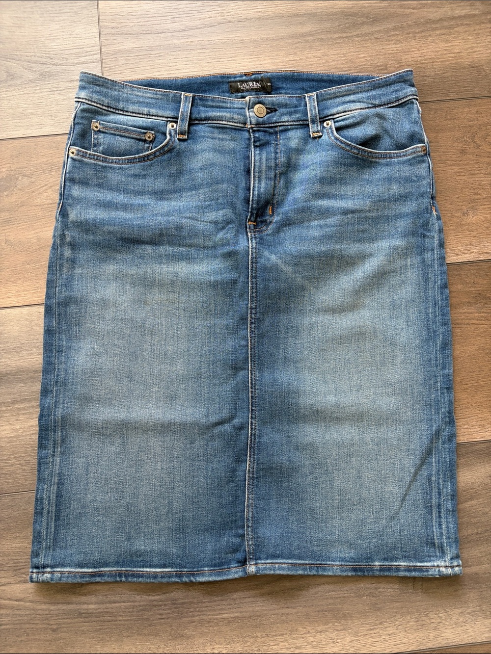 Ralph Lauren Medium Blue Denim Pencil Skirt